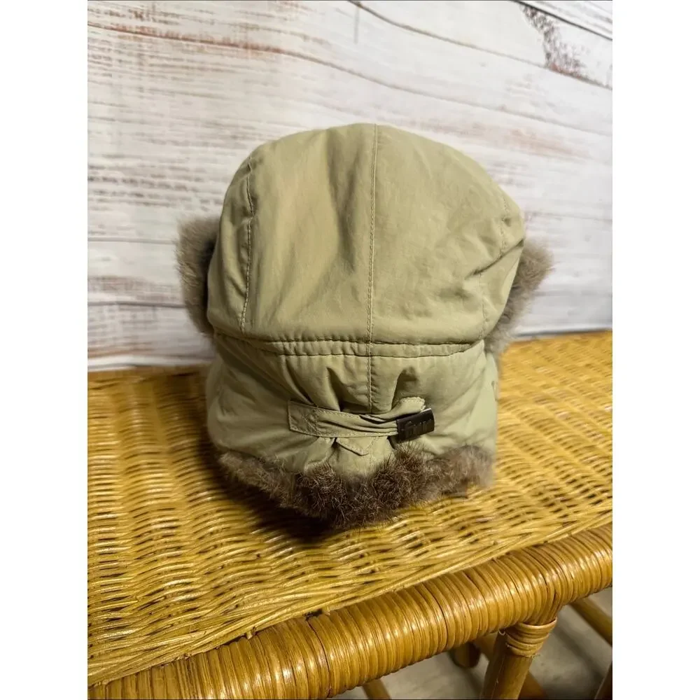 FRR Canada Rabbit Fur Aviator Hat Tan
